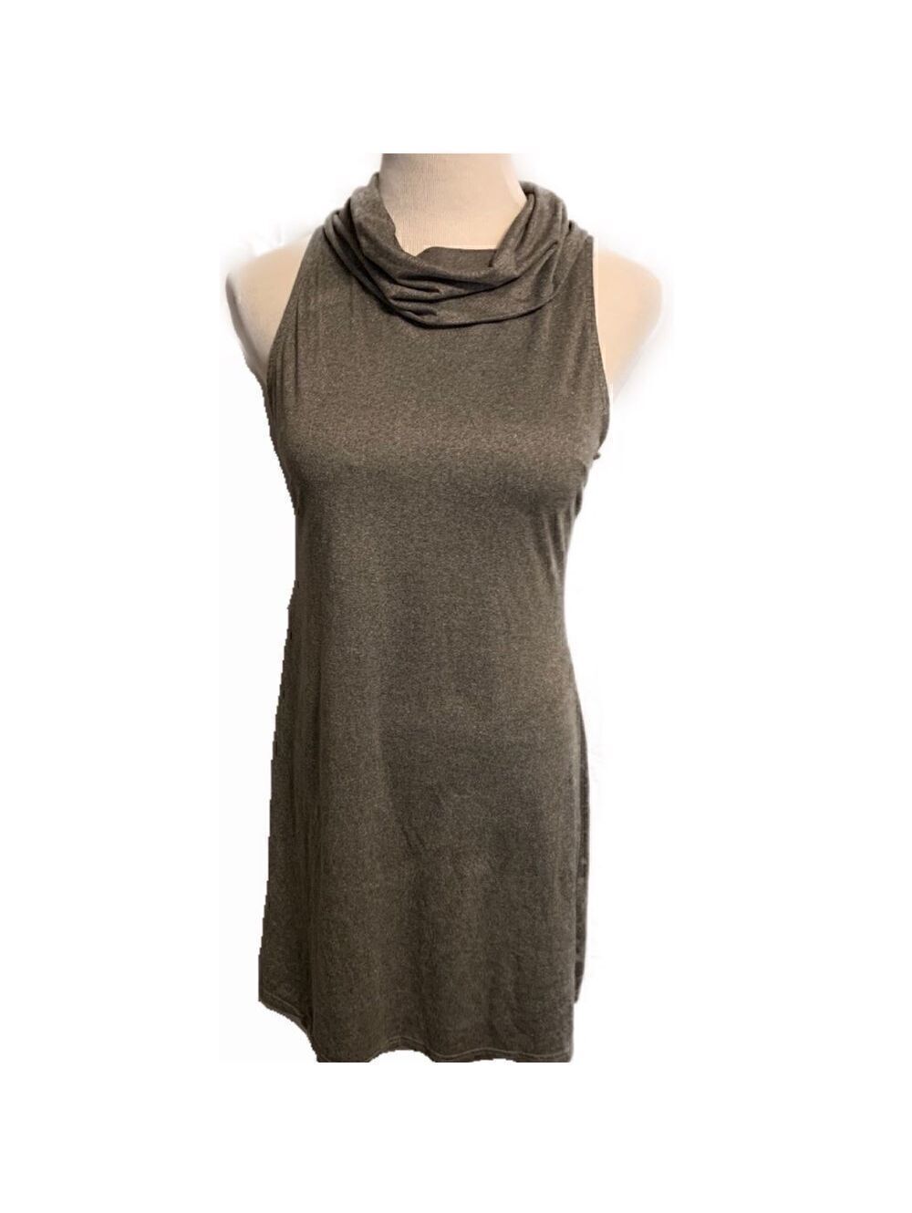 NEW PinkMink Sleeveless Gray Cowl Neck Dress Sz M